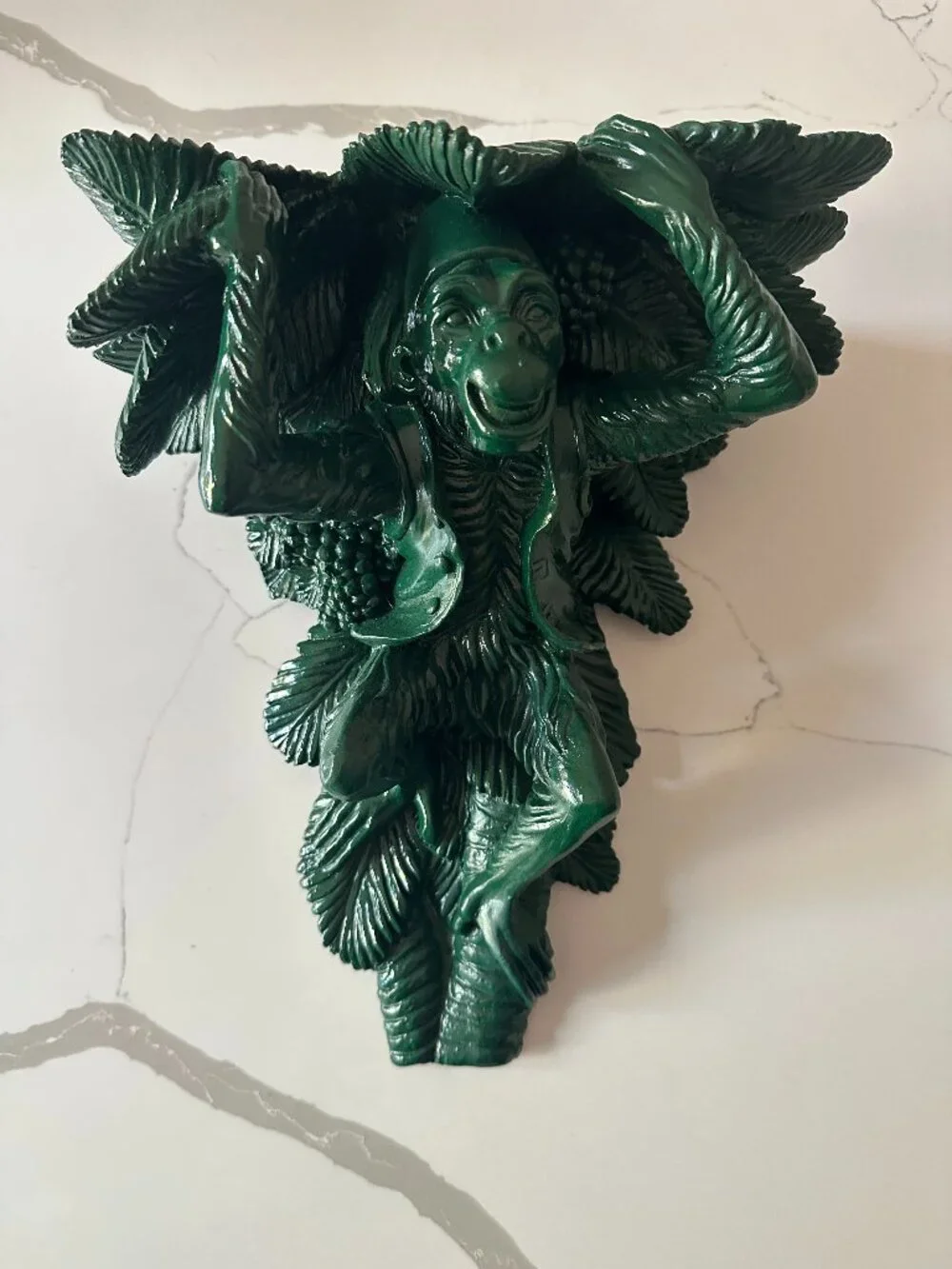 Vintage Hand Carved Wood Monkey Wall Shelf | Tropical Jungle Decor | Tribal Carv